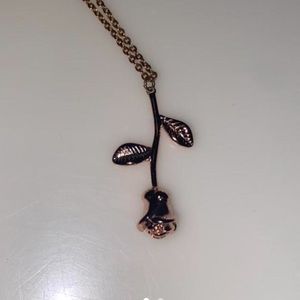 Rose gold rose necklace